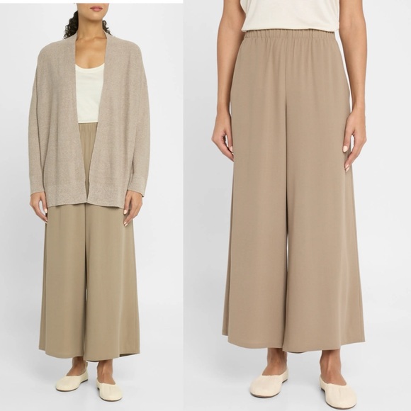 Eileen Fisher Pants - NWT Eileen Fisher Cropped Wide-Leg Silk Georgette Crepe Pants Sz 2X